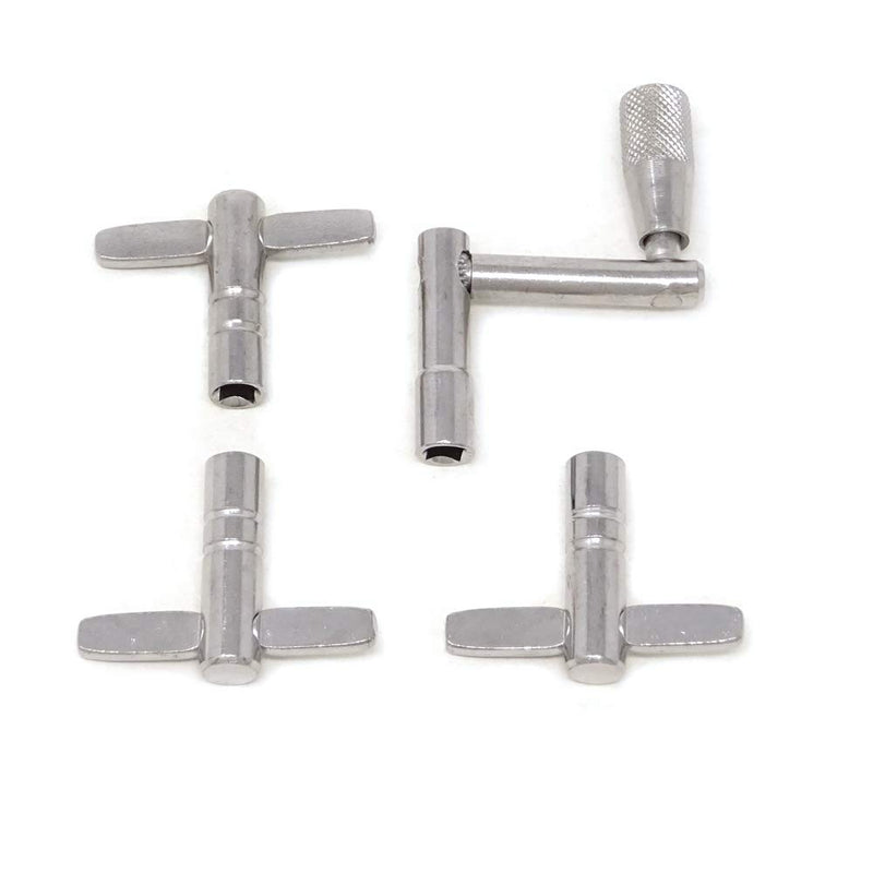 yueton Chrome Plated Drum Key 3-Pack with Continuous Motion Speed Key Universal Drum Tuning Key