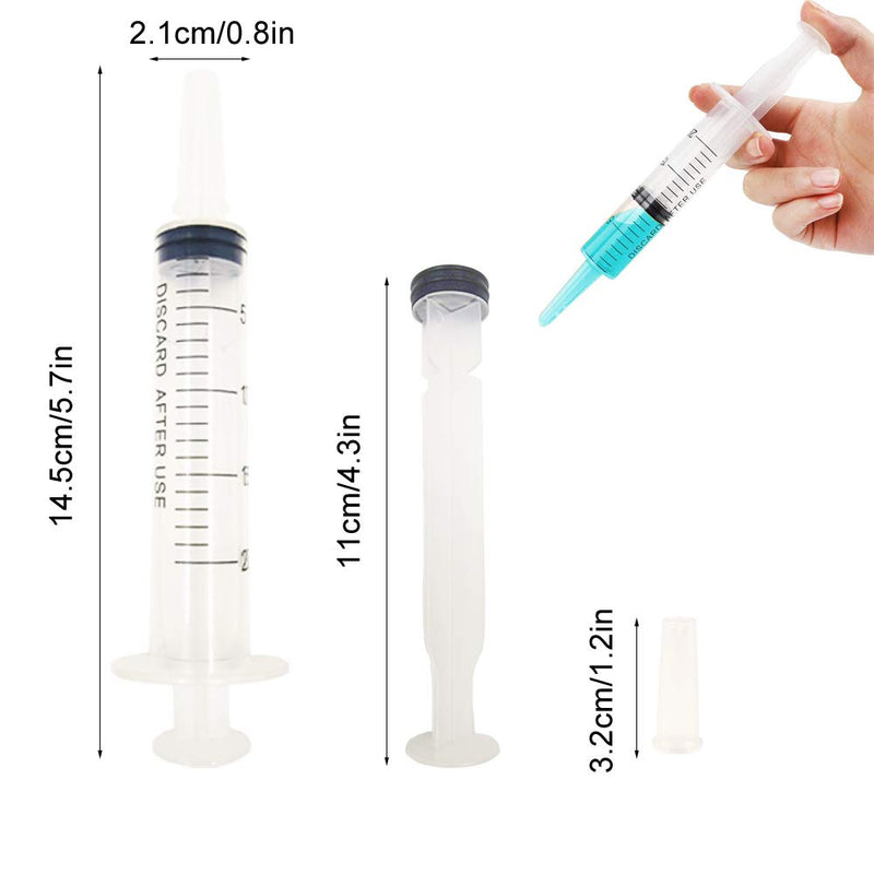 15 Pack 20ml Plastic Syringe with Caps Measurement, ZONPEN Suitable for Scientific Labs Multiple Uses Refilling and Measuring Liquids, Feeding Pets, Garden Watering, Oil or Glue Applicator