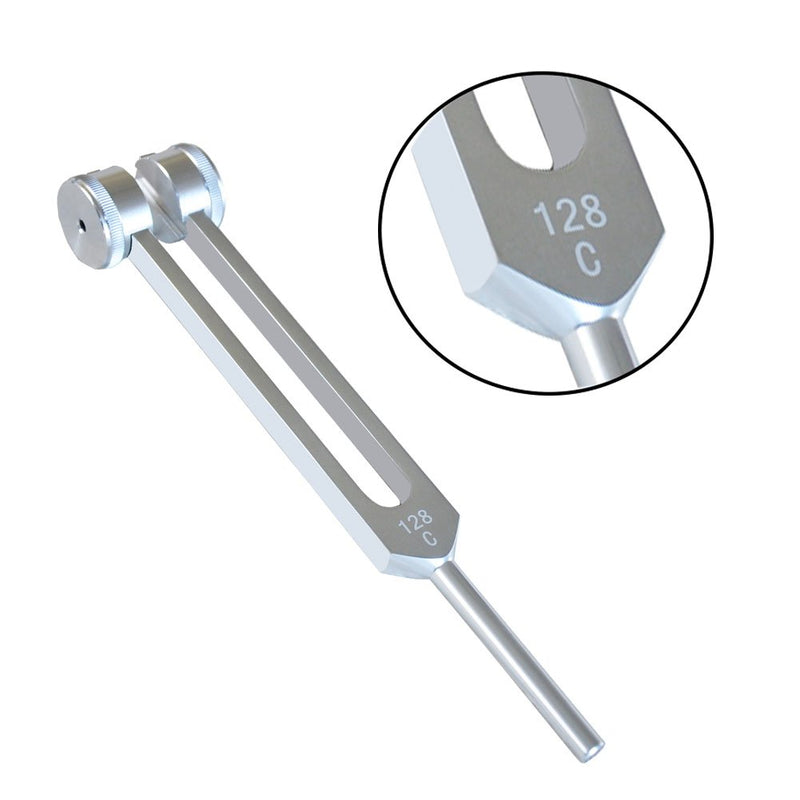 Mr. Sleeply 128 Hz Tuning Fork, Clinical Grade Nerve/Sensory with Silicone Hammer 128 Cps Tuning Fork Fixed Weights Non-Magnetic Aluminum Alloy