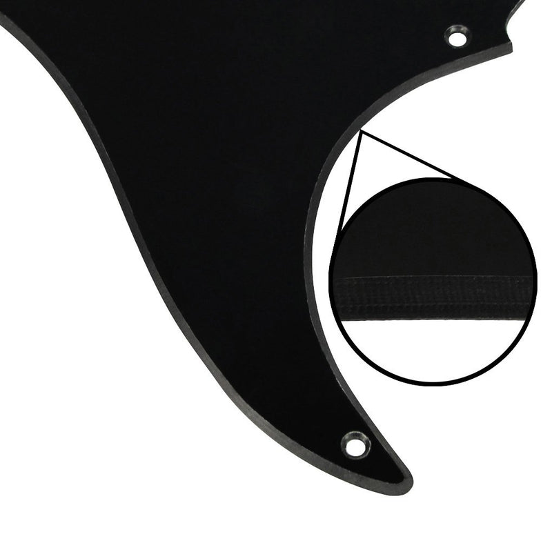 [AUSTRALIA] - FLEOR SSS 8 Hole Vintage Strat Pickguard Guitar Back Plate with Screw for Vintage Strat Style Guitar Parts, 1Ply Black 
