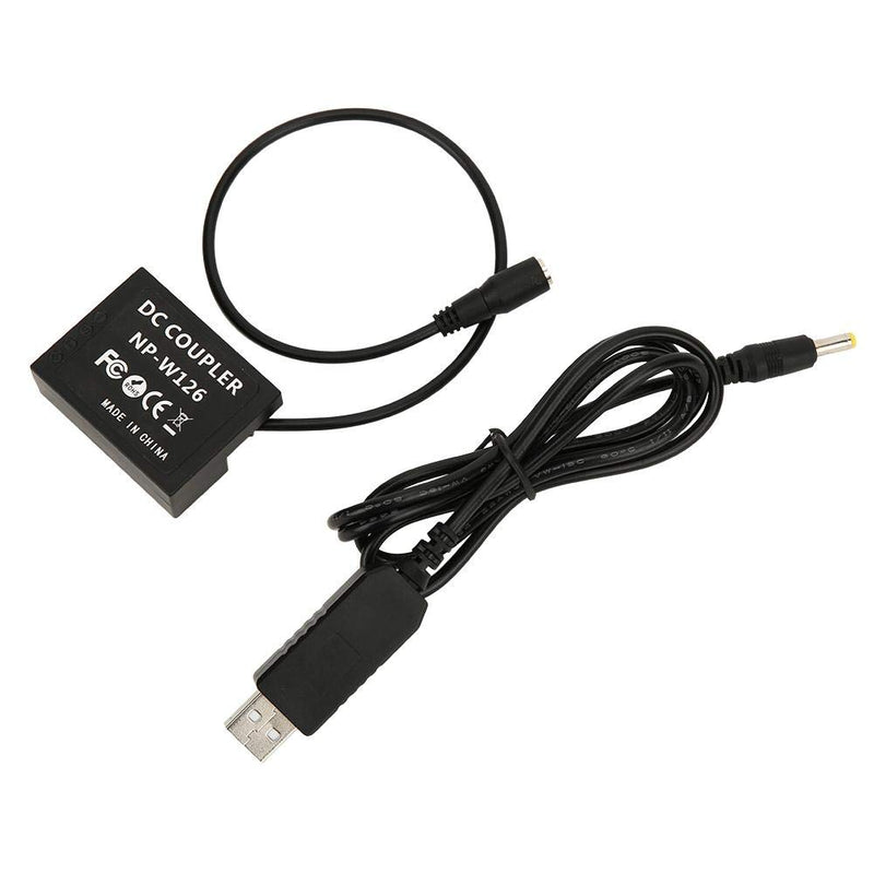 Camera Full Decoding Dummy Battery, USB Interface to NP-W126 Dummy Battery Adapter for Fuji X-T1 X-T2 X-T3 X-T10 X-T20 X-T30 X-Pro1 X-Pro2 X-Pro3