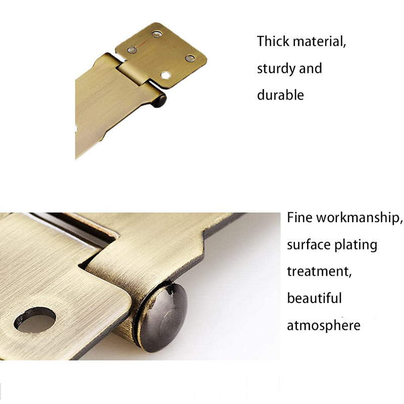 2 Packs Keyed Hasp Locks Twist Knob Keyed Locking Hasp for Small Doors, Cabinets and More,Stainless Steel Steel, Hasp Lock Catch Latch Safety Lock Door Lock with Keys (4inch, Bronze) 4inch