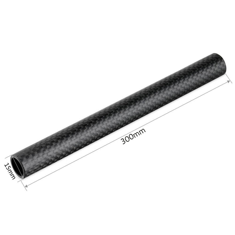 NICEYRIG Carbon Fiber 15mm Rod 12 Inch for Rod Rail Support System, DSLR Shoulder Rig, Pack of 2-011 12'' 15mm carbon fiber rod