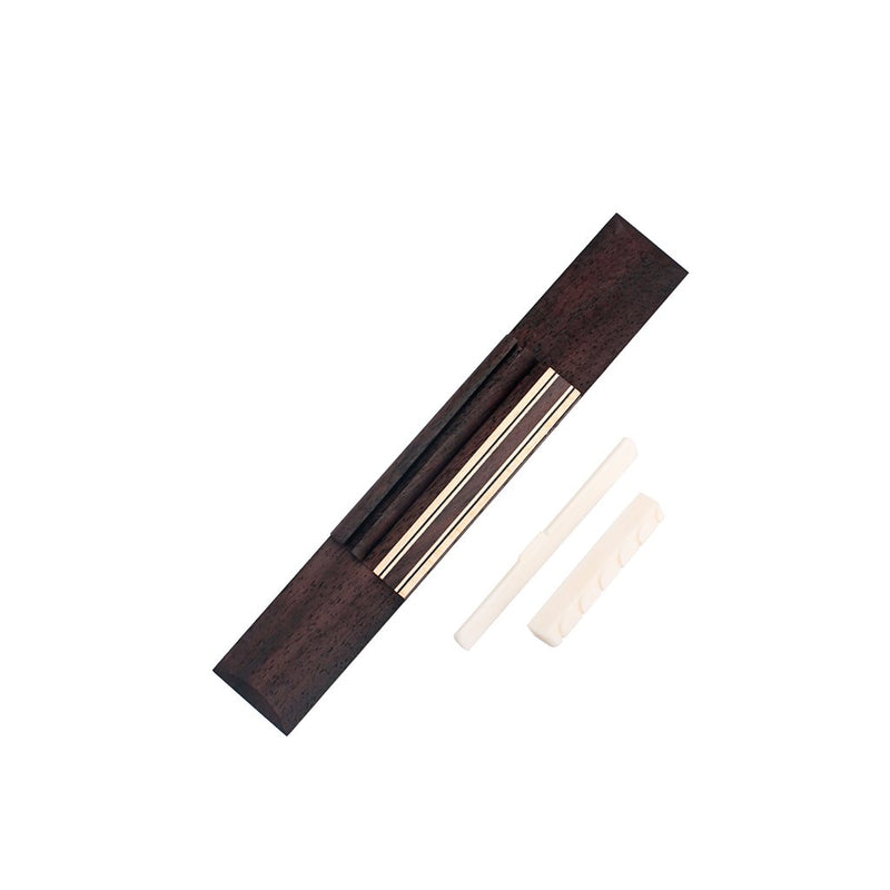 Alnicov 6 String Classical Guitar Rosewood Bridge with Cattle Bone Saddle Nut Set for Classical Guitar Replacement Parts