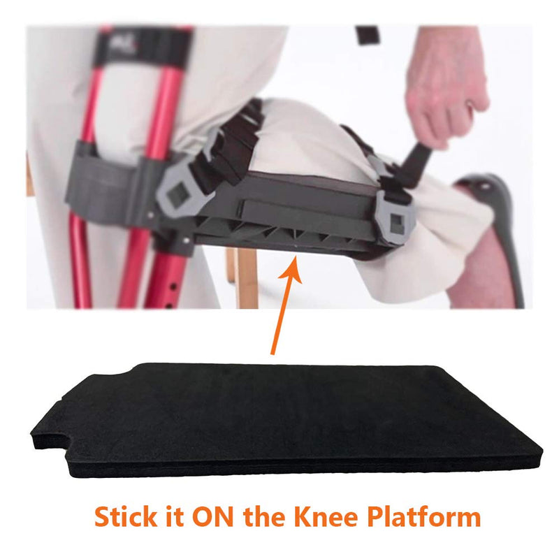 iWalk 2.0 Crutch Pads Hands Free Knee Crutch iWalk 2.0 Padding Foam Pad - Replacement Parts Knee Platform Extra Padding Cushion for Leg Crutch Walker Hands Free (Black) Black