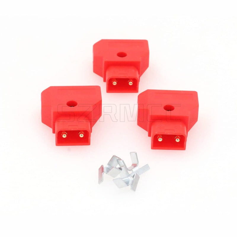 SZRMCC V-Mount Gold Mount Battery Anton-Bauer IDX PowerTap Kit D-tap P-tap Male Plug Connector for ARRI RED Camcorder DSLR Camera Power Cable DIY (Red, 3Pcs) 3Pcs Dtap Male Plug