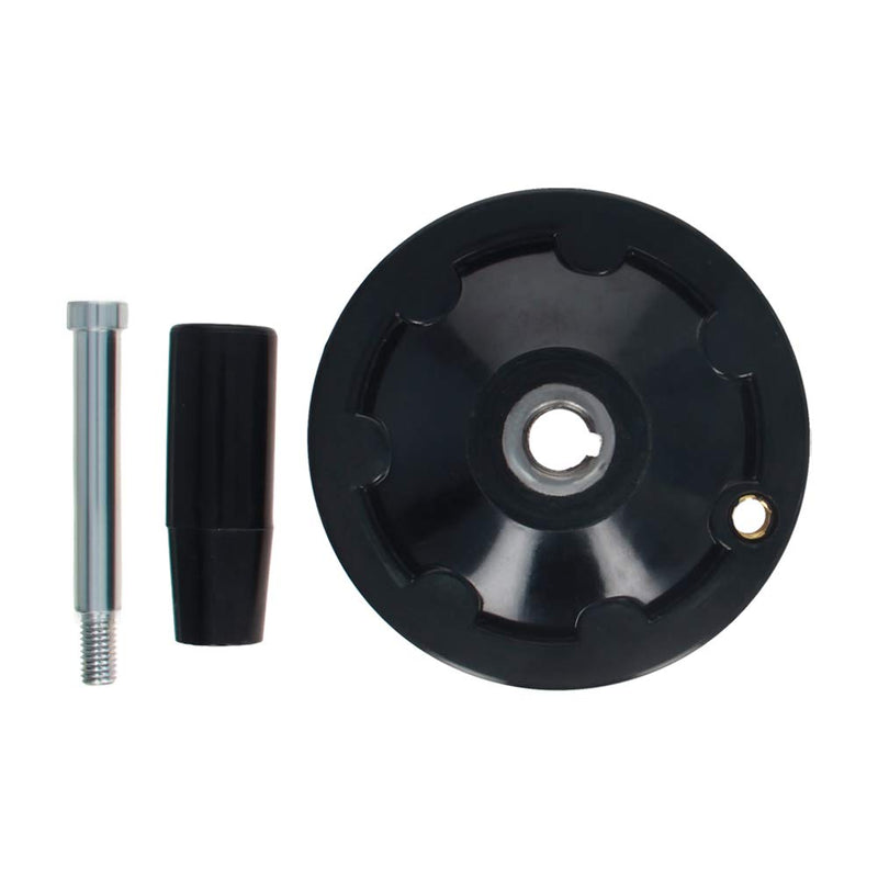 Bettomshin 1Pcs 6.30inch Anti-Slip Lathe Back Ripple Handwheel Black Balelite w Revolving Handle Center Hole Diameter 16mm/0.63inch for Milling Machine Lathes Grinders Black