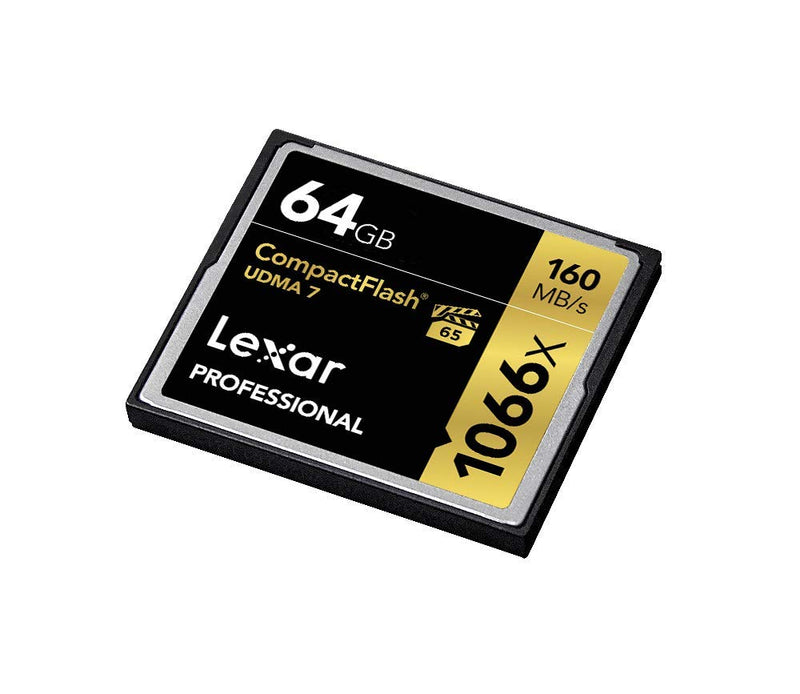 Lexar Professional 1066x 64GB CompactFlash Card, Up to 160MB/s Read, for Professional Photographer, Videographer, Enthusiast (LCF64GCRBNA1066)