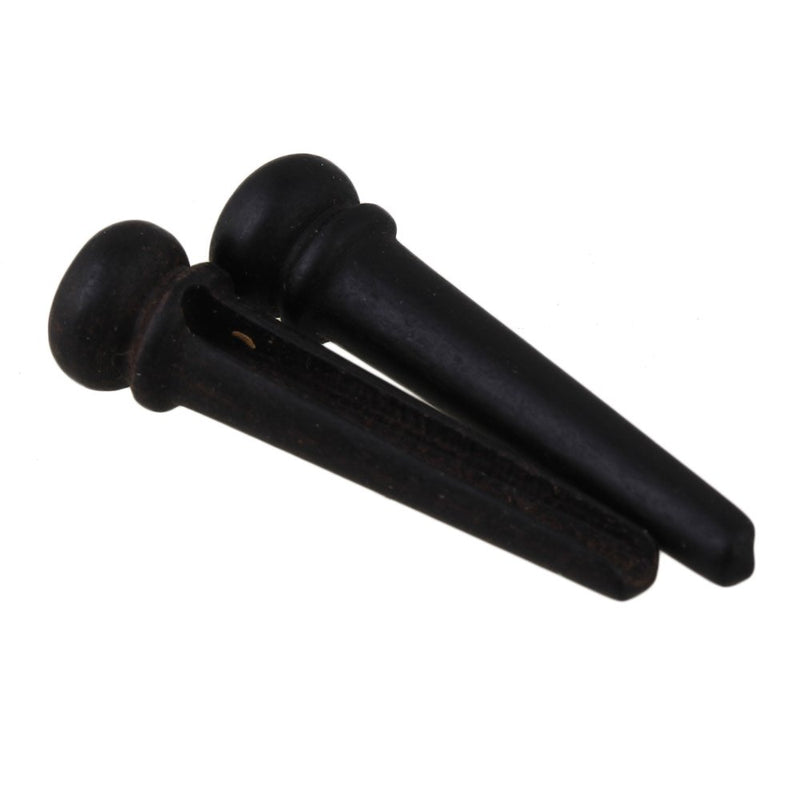 BQLZR Acoustic Guitar Ebony Bridge Pins With Abalone Dot And Brass Circle Skirt Pack of 6 As shown