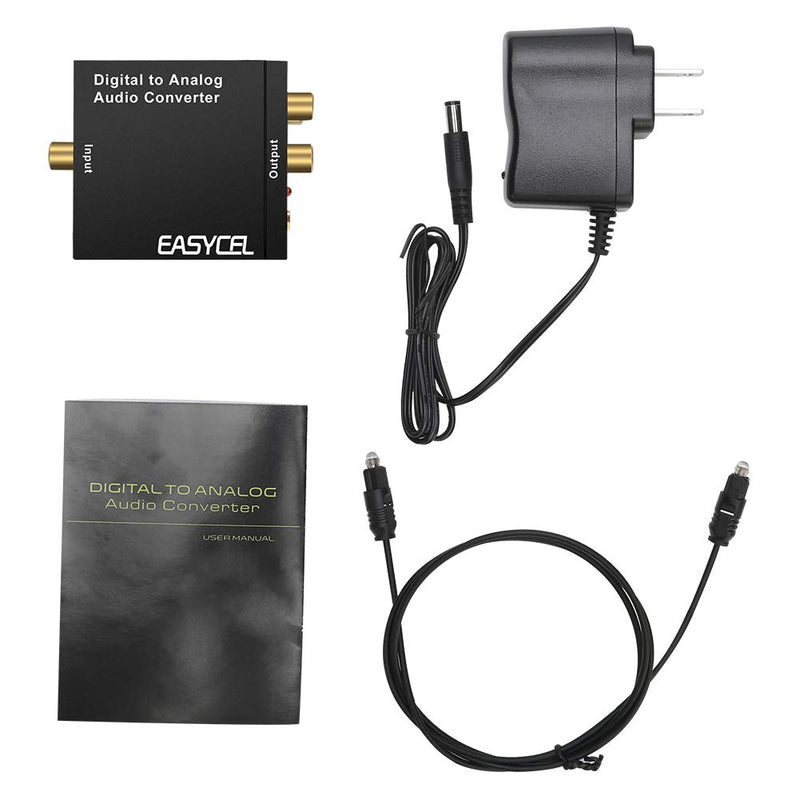 [AUSTRALIA] - EASYCEL Audio Digital to Analog Converter DAC with 3.5mm Jack, Optical SPDIF Toslink Coaxial to Analog Stereo L/R Converter with Optical Cable and Power Adapter for PS3 PS4 Xbox Roku 