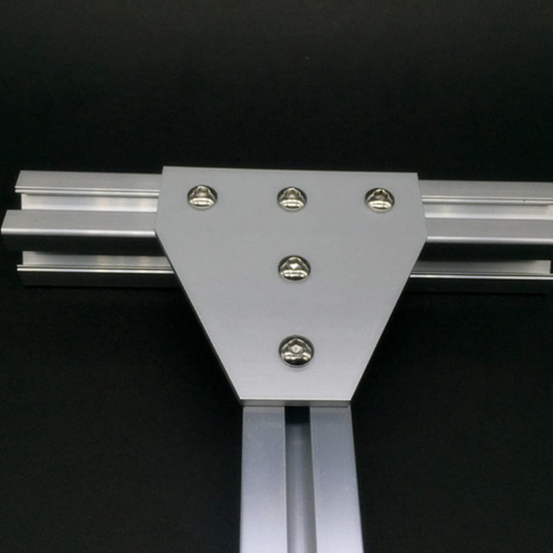 MroMax 5 Pcs Aluminum Alloy Outside Joining Plate 2.36" x 2.36" x 0.16" (L x W x T) with 5Hole Joint Bracket Silver