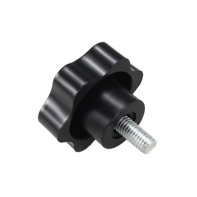 uxcell Clamping Screw Knob, 50mm Dia Plum Hex Shaped Grips Star Knob M8 x 16mm Male Thread, 5pcs