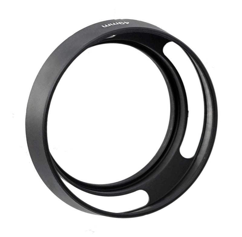 Fotasy 52mm Metal Curved Lens Hood, 52mm Vented Hood, 52mm Lens Hood for Fuji Leica Leitz Panasonic Olympus Panasonic Sony Lens, 52mm Screw-in Lens Hood