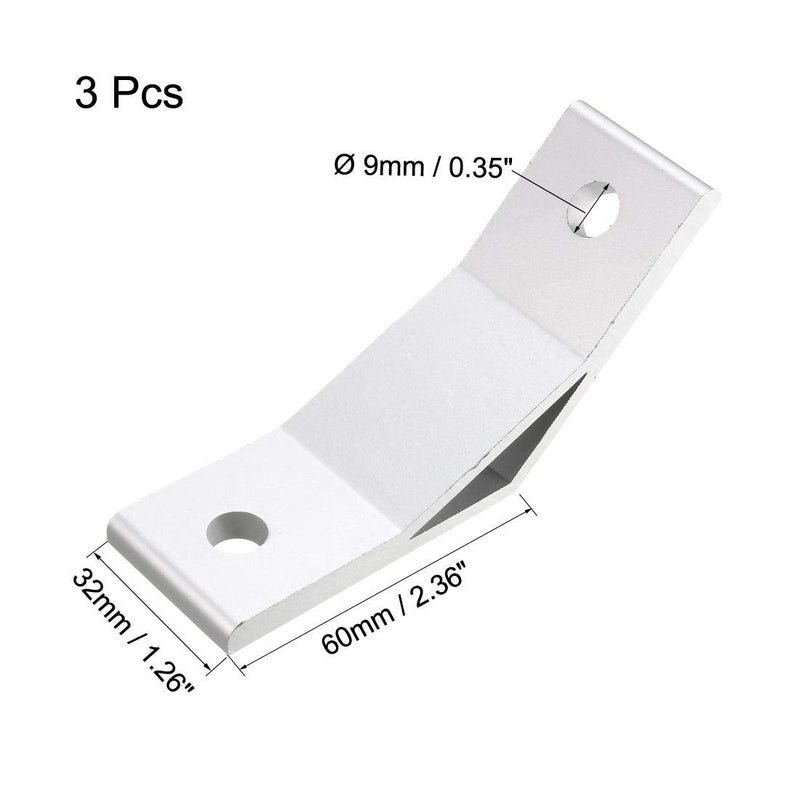 [AUSTRALIA] - uxcell 4040 Aluminum Corner Brackets Profile Corner Joint Connectors Corner Braces (135 Degree Angle) 3Pcs 