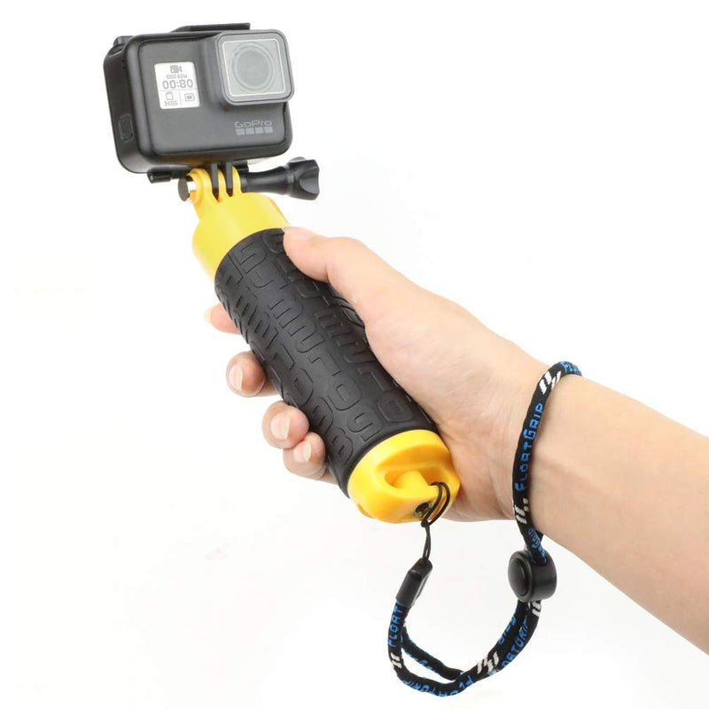 Waterproof Floating Hand Grip Monopod for GoPro Hero 1 2 3 3+ 4 5 6 7 8 9 Session 2018 Action Camera, and and AKASO EK5000 EK7000/SJCAM SJ4000 SJ5000 Waterproof Floaty Hand Grip