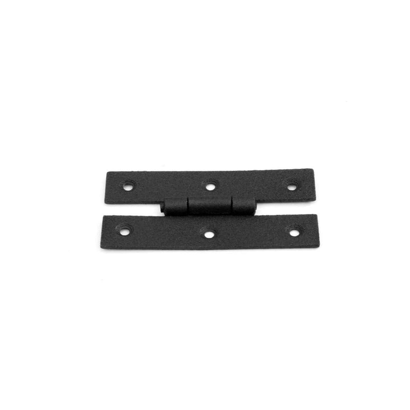 Renovators Supply Manufacturing Black H Flush Hinge 3 Inches Long Wrought Iron Kitchen Cabinet Door H Flush Mount Black Rust Resistant Powder Coated Colonial H Hinges with Mounting Hardware Pack of 2