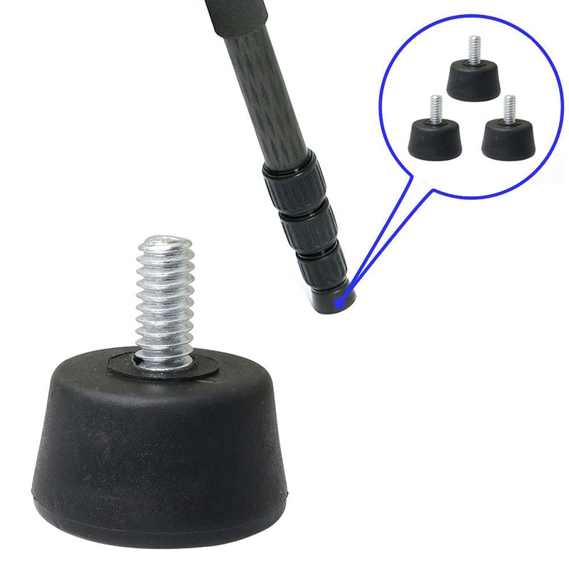 PZRT 3pcs Antislip Rubber Tripod Feet Spike Photography Accessories for Tripod Monopod 1/4 Inch