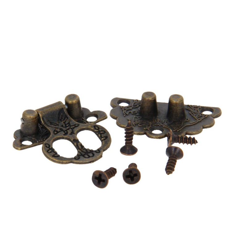 MroMax 10 Sets Closed Hasp Lock 1.18" x 1.18"Rectangular Hasp Lock Zinc Alloy Latch Lock Bronze Tone