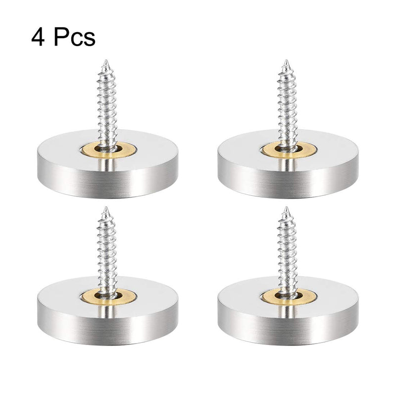 uxcell Mirror Screws Decorative Caps Cover Nails Brushed Stainless Steel 25mm 4pcs 25 mm