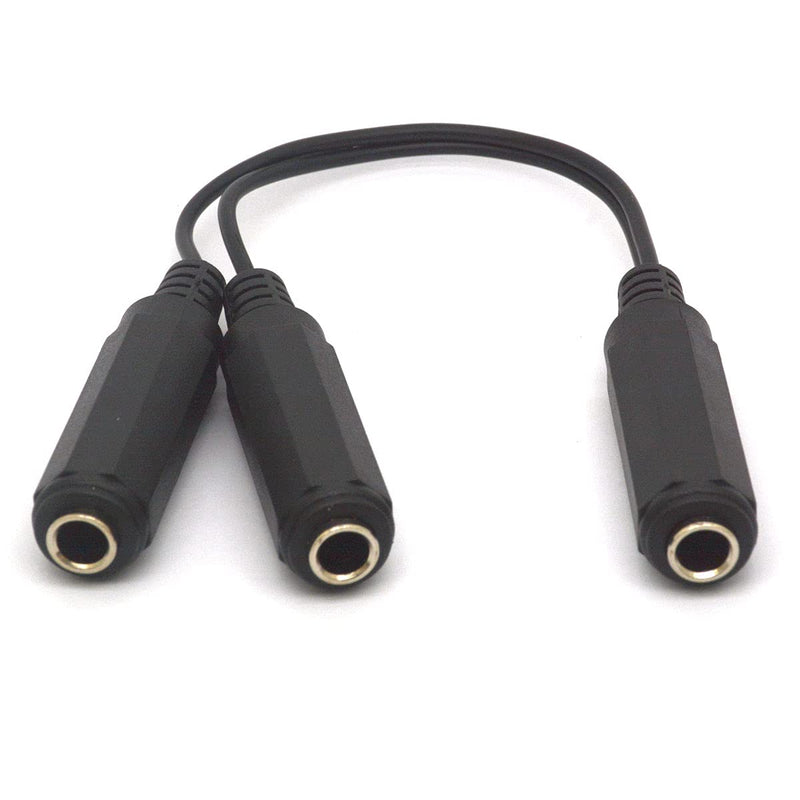 Tomost 6.35 Guitar Cable Splitter, 6.35mm 1/4" Stereo Plug Female to Dual 6.35mm 1/4 Inch Mono TS Female Y Adapter Cord