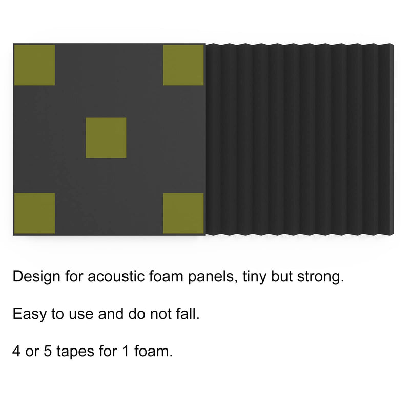 EGINO 60 Pack Double-Sided Special Adhesive Tape for Acoustic Soundproofing Foam Panels Strong Pad Mounting