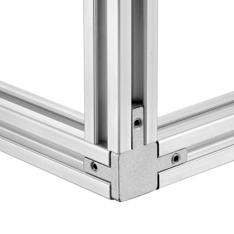 8 Pcs 2020 Series 3-Way End Corner Bracket Solid Connector with M4x 5mm Screws for 6mm Slot Aluminum Profile Accessories(Silver) 8 Sets Silver for 2020 Series 3-way end connectors