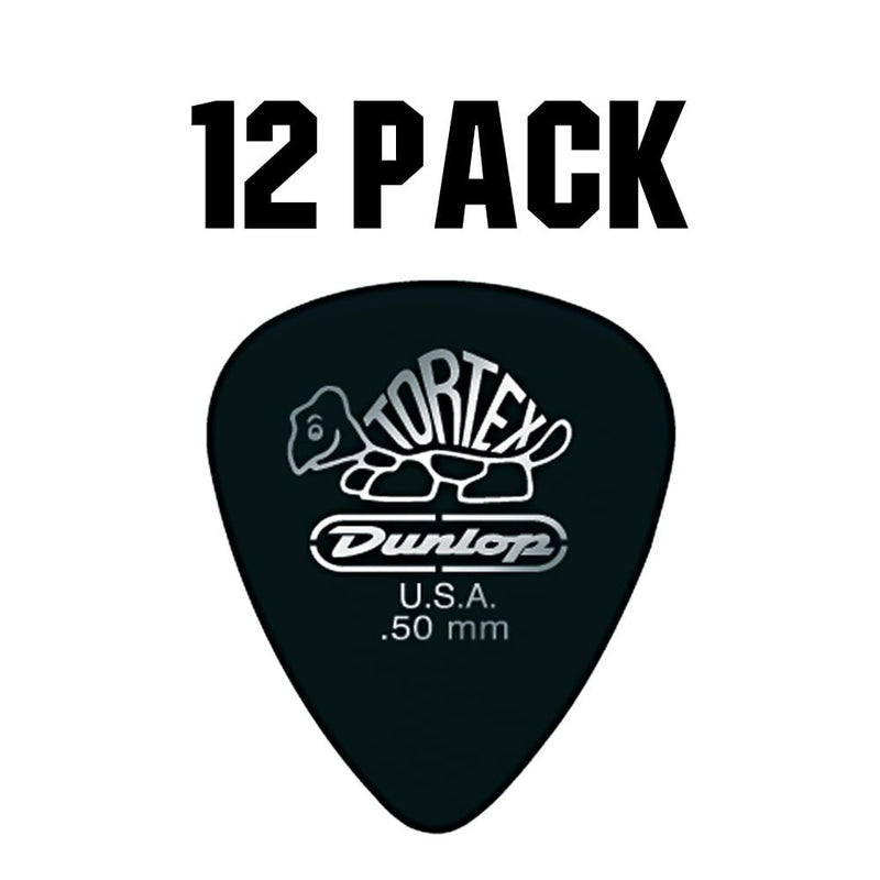 Dunlop 488P.50 Tortex Pitch Black, .50mm, 12/Player's Pack