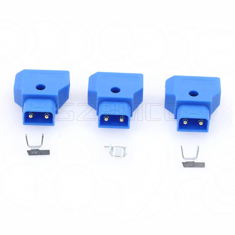 SZRMCC V-Mount Gold Mount Battery Anton-Bauer IDX PowerTap Kit D-tap P-tap Male Plug Connector for ARRI RED Camcorder DSLR Camera Power Cable DIY (Blue, 3Pcs) Blue 3Pcs Dtap Male Plug