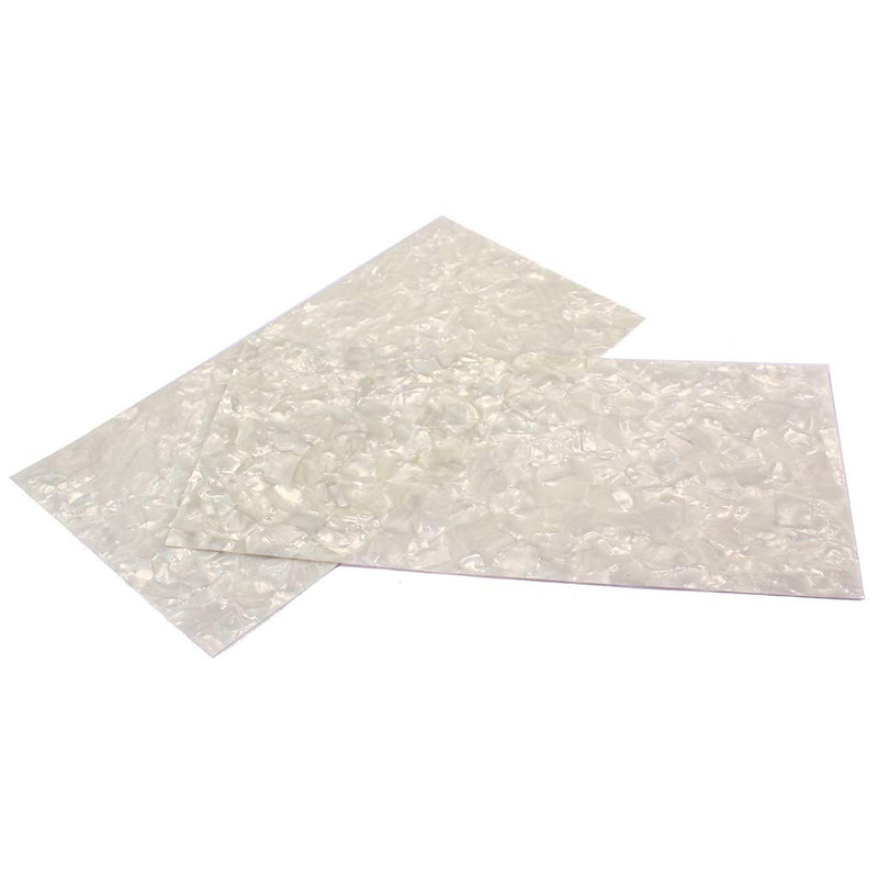 Alnicov Guitar Veneer,Celluloid Guitar Head Veneer White Pearl Sheet Luthier 2PCS