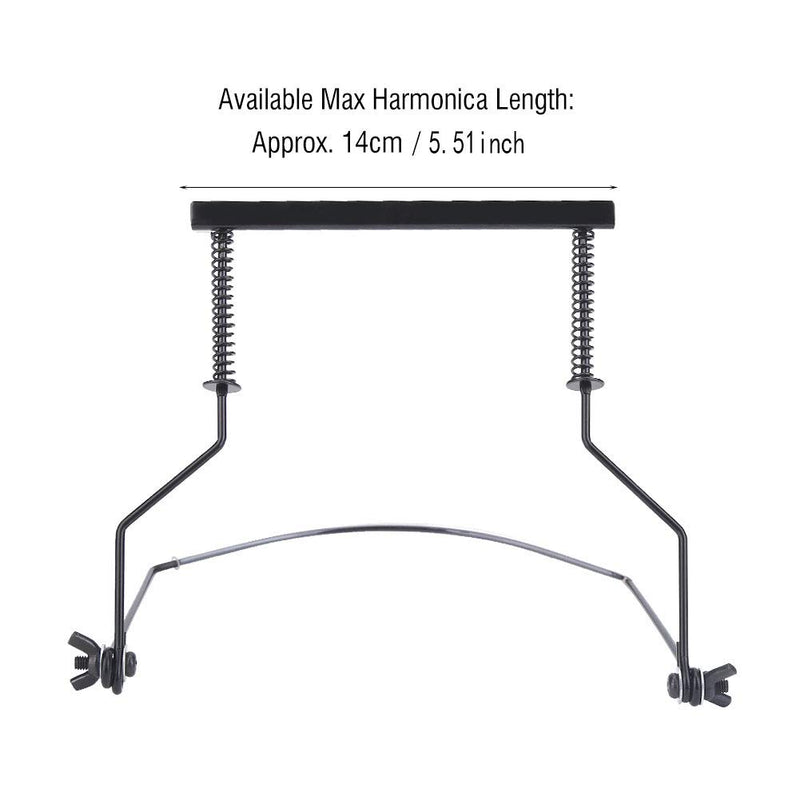 Dilwe Harmonica Neck Holder, Metal Adjustable 10 Hole Harmonica Harp Holder Neck Stand Rack Mount