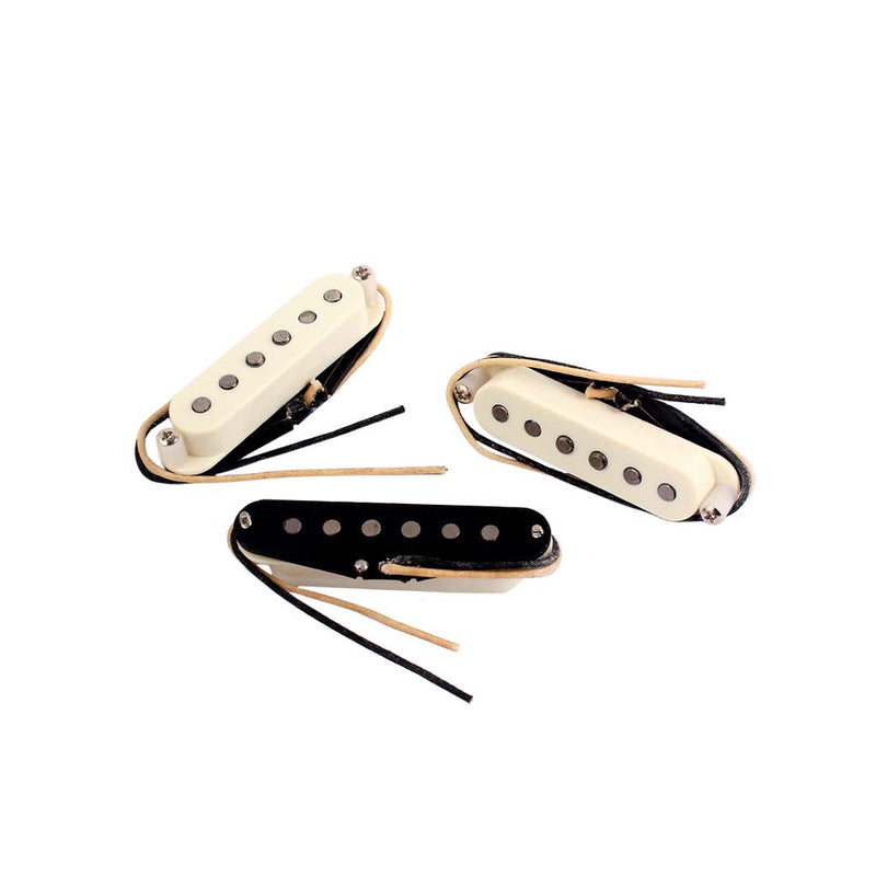 Alnicov Single Coil Pickups SSS Alnico 5 Neck/Middle/Bridge Pickups for ST Electric Guitar 3PCS/Set Cream White