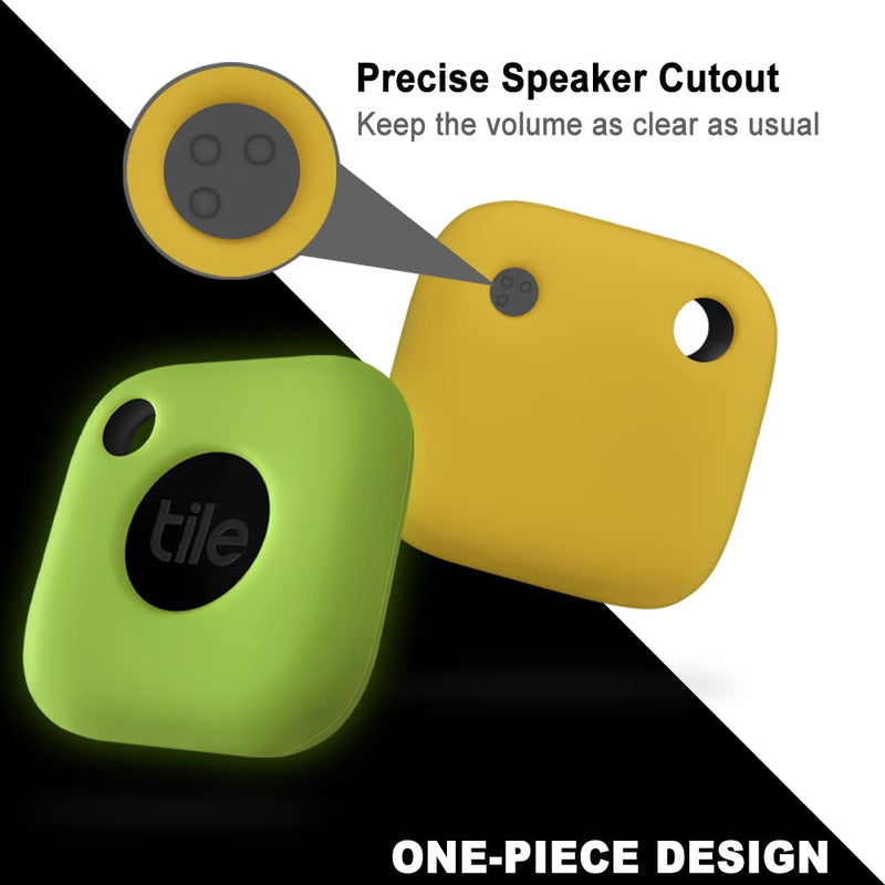 [AUSTRALIA] - Geiomoo Silicone Case for Tile Mate 2022, Soft Scratch Resistant Cover with Carabiner (2 Pack Yellow+Fluorescent Green) 2 Pack Yellow+Fluorescent Green 