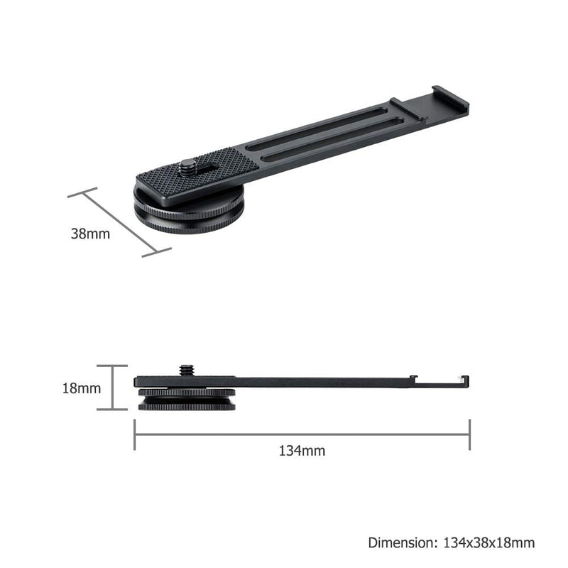 JJC Metal Cold Shoe Mount Bracket Extension Bar for Sony RX100 VII A6400 A6100 A6600 Canon G7X Mark III EOS M6 Mark II GoPro Hero DJI OSMO Action Camera & Cell Phone to Add Mic, Arca Swiss Type Plate