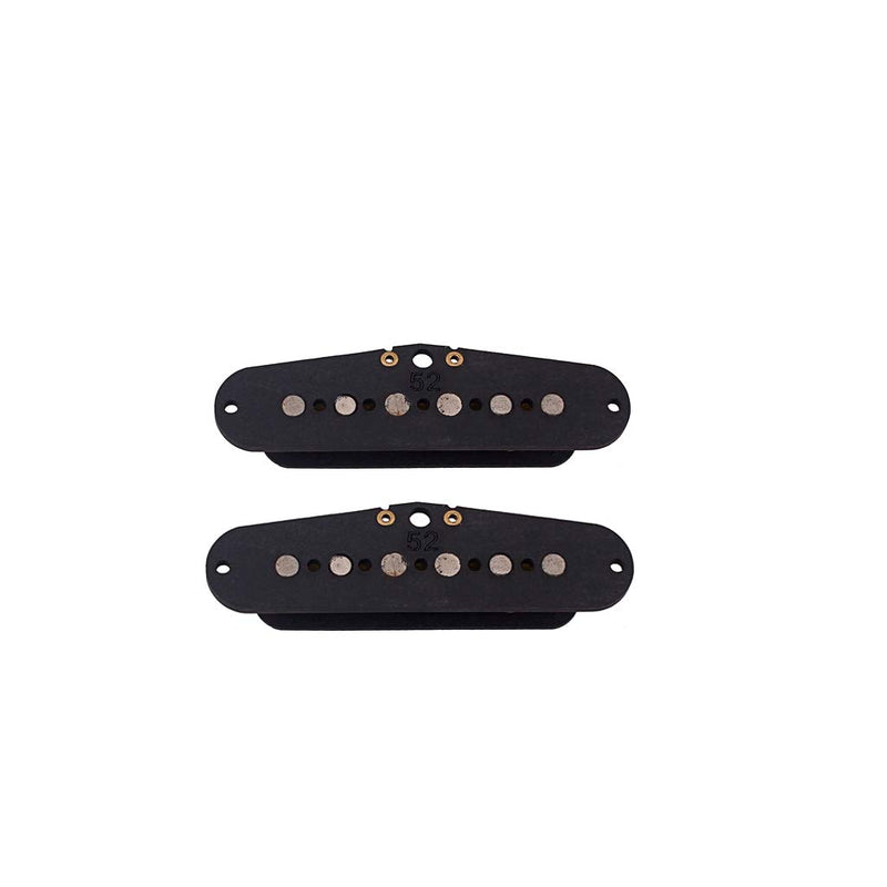 Alnicov 2PCS Single Coil Vintage Guitar Pickups 52MM Alnico 5 Bridge Pickups for ST Guitar(Black)