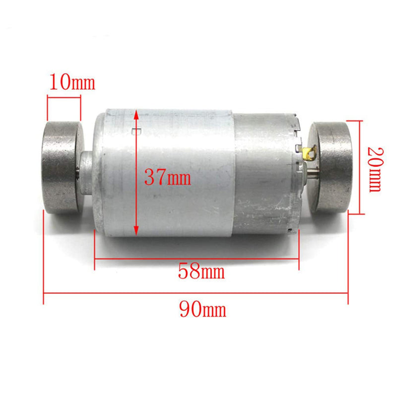 BestTong DC 12V-24V 6000RPM 555 Brushed Vibration Motor DOUBLE-HEAD High Torque Electric Vibrating Motors with 2 Iron Rotating Mass