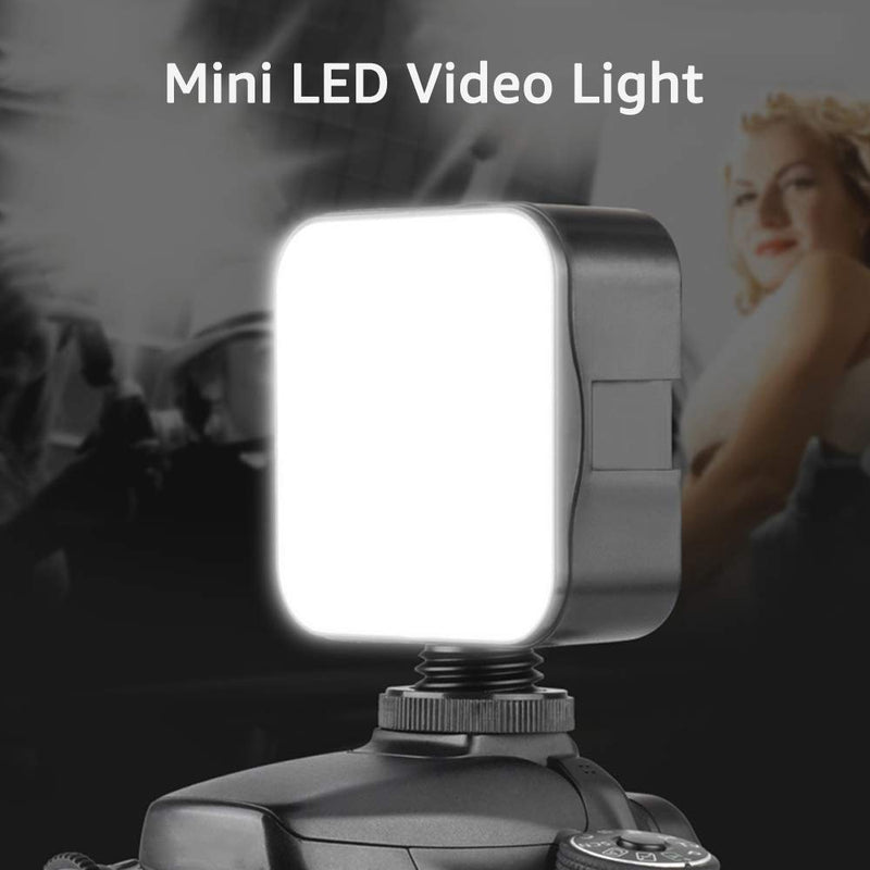 Docooler Mini LED Video Light Photography Fill-in Lamp 6500K Dimmable 5W with Cold Shoe Mount Adapter Compatible with Canon Compatible with Nikon Compatible with DSLR Camera Pack of 2pcs