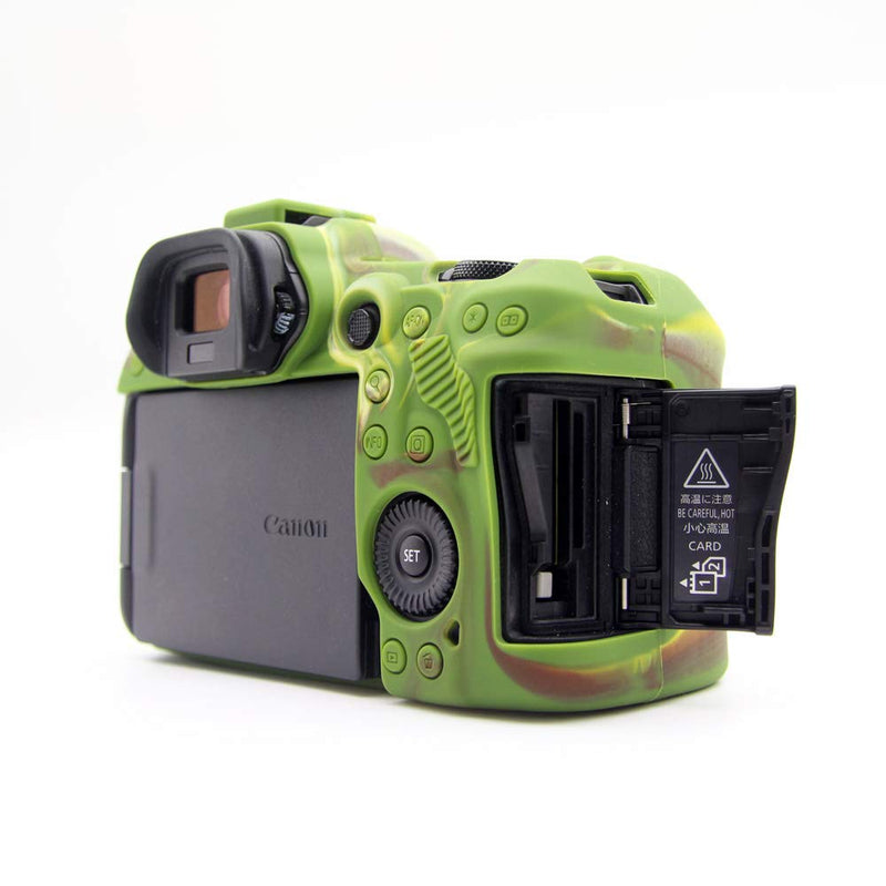 [AUSTRALIA] - R5 Case, BolinUS Fullbody Ultra-Thin Lightweight Rubber Soft Silicone Housing Case Bag Cover for Canon EOS R5 (Green) Green 