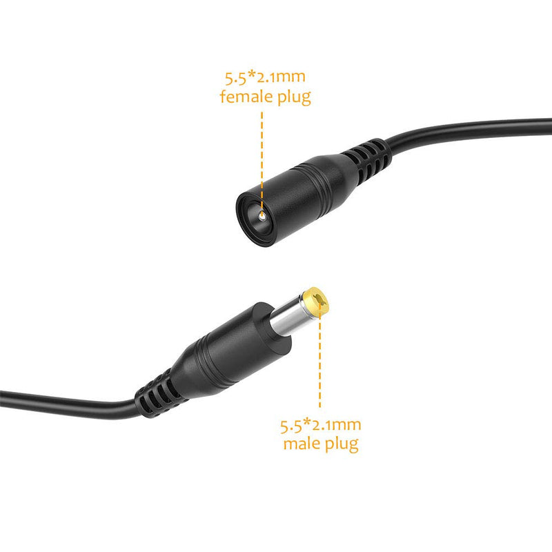 Zolt Reverse Polarity Converter Cable DC 5.5mm x 2.1mm Reversed Polarity Adapter for Guitar Effect Pedal Keyboard, 3000mA Max.