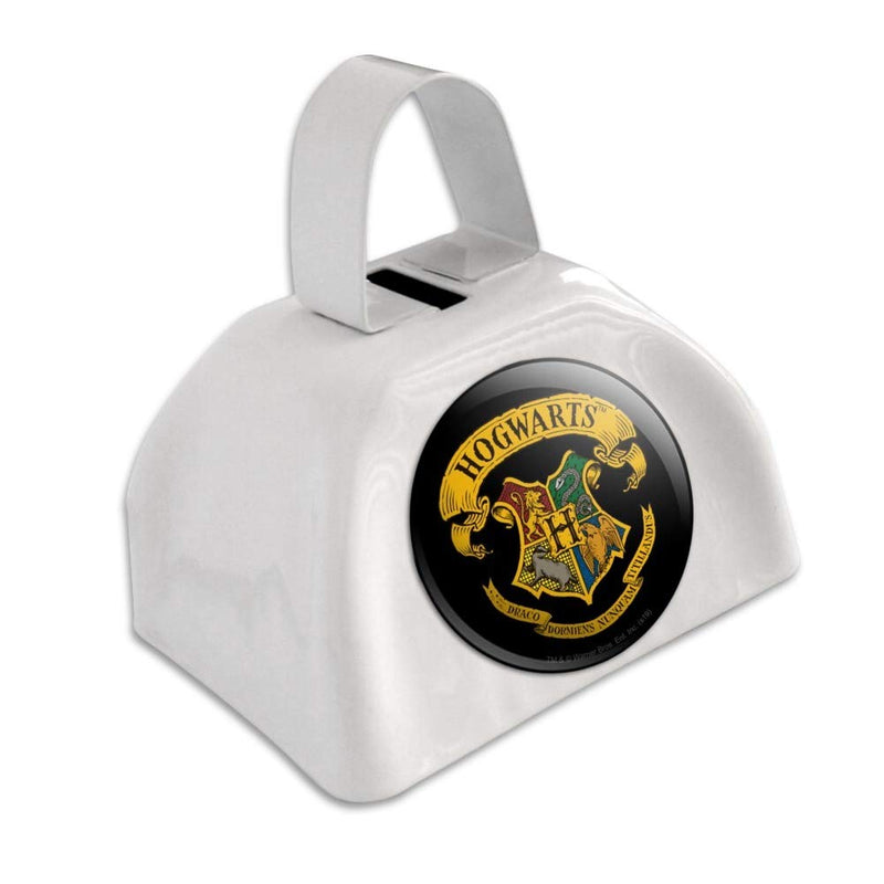 Harry Potter Ilustrated Hogwart's Crest White Metal Cowbell Cow Bell Instrument