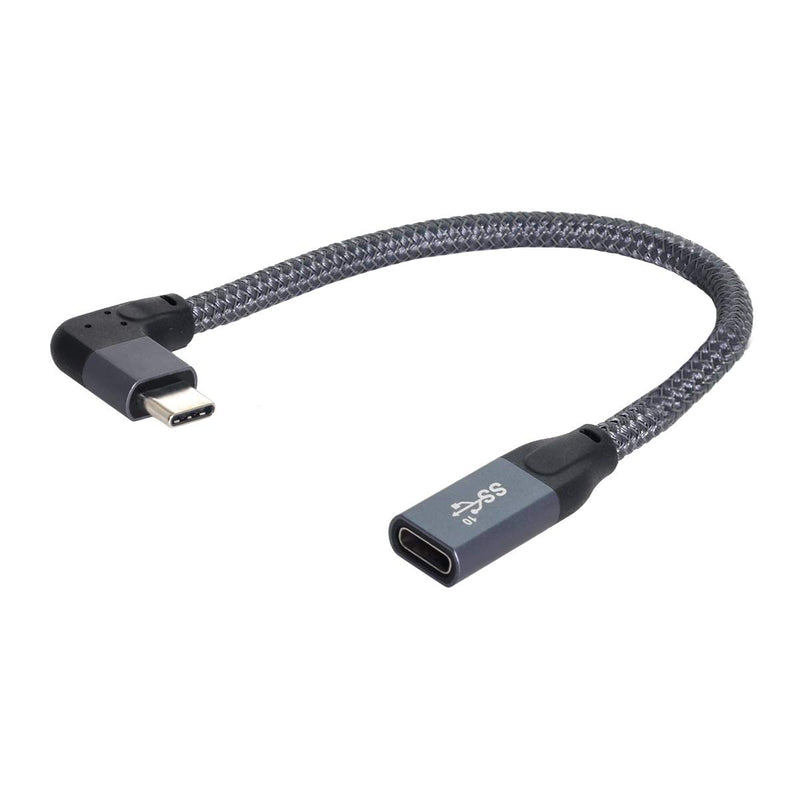 Xiwai Left Right Angled USB-C USB 3.1 Type C Male to Female Extension Data Cable with Sleeve for Laptop