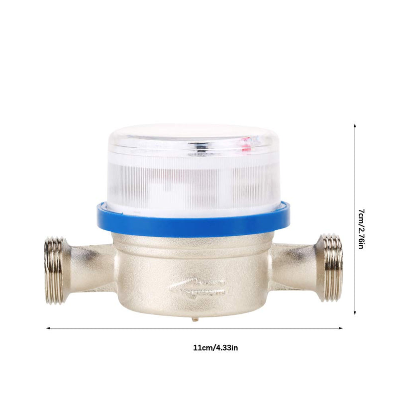 Water Fow Meter, Read of Cubic Cold Water Meter, Single Water Flow Meter, Dry Table Measuring Tools Suitable for Garden and Home