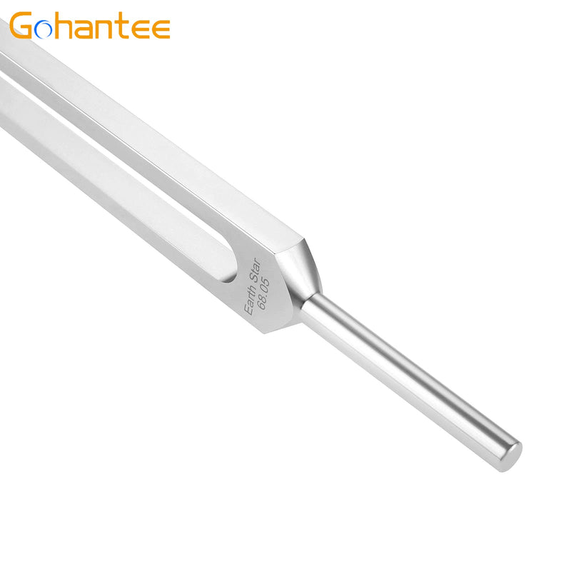 Gohantee 68.05 Hz Tuning Fork with Silicone Hammer and Bag for DNA Repair Healing, Sound therapy, Perfect Healing, Musical Instrument, Balancing, Healers, Vibration