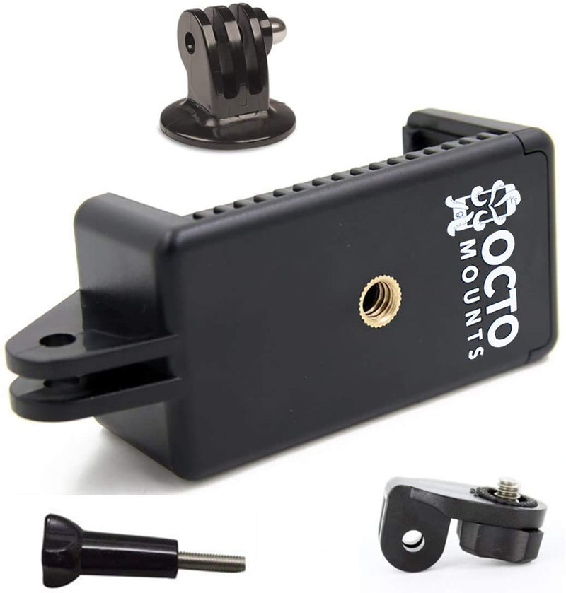 OCTO MOUNTS | Universal Smartphone Holder w/GoPro Style Mount Attachment, Tripod Adapter & Screw Adapter for Any Phone. Connect Your Smartphone to Any GoPro Mount or Tripod.