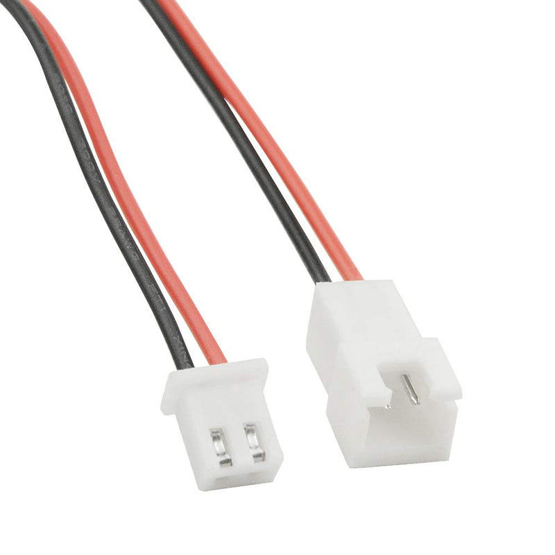 XINGYHENG 100PCS (50Pairs) Mini Micro 2.54mm 2PIN Female and Male Connection Plug with Red Black Terminal Connector Wire Cable Compatible with JST-XHP 200mm