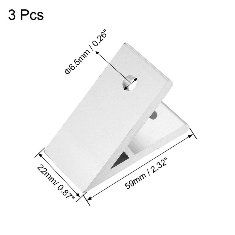 uxcell 3030 Aluminum Corner Brackets Profile Corner Joint Connectors Corner Braces (45 Degree Angle) 3Pcs