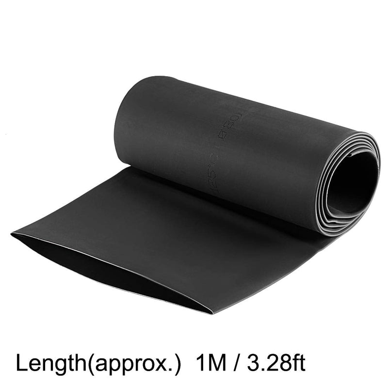 uxcell Heat Shrink Tubing, 80mm Dia 128mm Flat Width 2:1 Ratio Shrinkable Tube Cable Sleeve 1m - Black