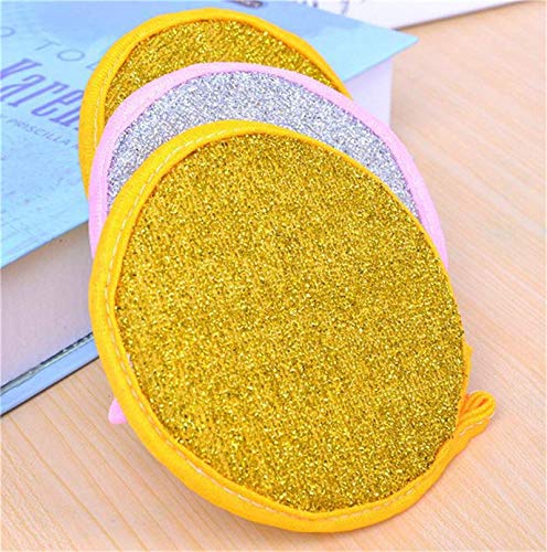 20pcs Multi-Purpose Kitchen Double Side Round Dishwashing Sponge Scrubber Rag Dish Pad Cleaner Home Kitchen Cleaning Tool Sponges
