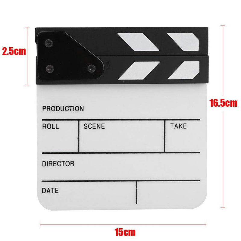 Movie Film Clap Board,Mini Durable Acrylic Director Scene Clapperboard Clapboard with Magnet Inside,Pen,for Shoot Prop/Advertisement/Home Decoration/Cosplay/Background