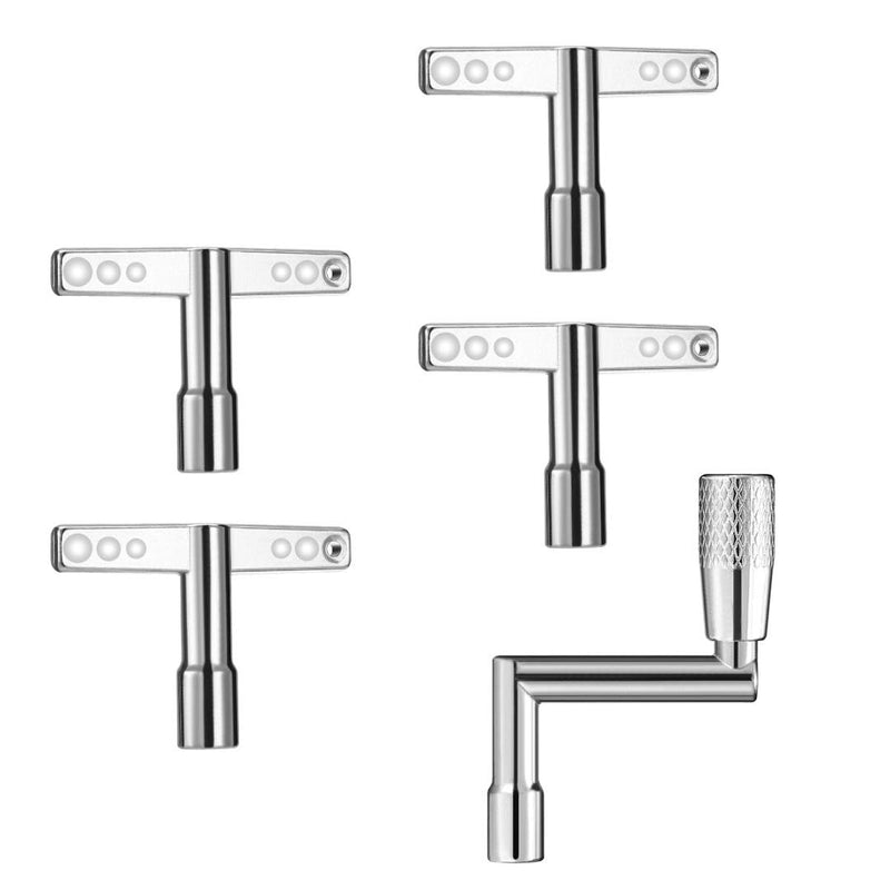 5 Pack Drum Keys with Continuous Motion Speed Key and Universal Drum Tuning Key,General Accessories Tools for Snare Drum,Electronic Drum etc