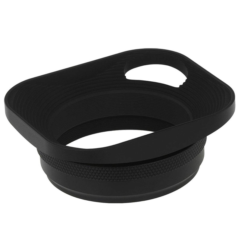 Haoge LH-E3P Square Metal Lens Hood Hollow Out Designed with 49mm Adapter Ring with Cap for Fujifilm Fuji FinePix X100 X100S X100T X70 X100F X100V Camera Replaces LH-X100 AR-X100 LH-X70 Black